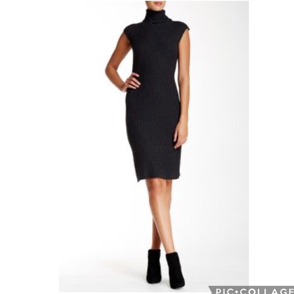 Max Studio Cap Sleeve Turtleneck Sweater Dress